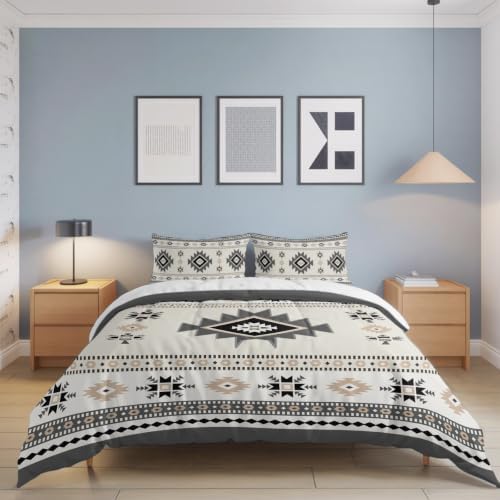 Boho Full Duvet Cover Set - 4 Pcs Comforter Cover Bedding Sets with