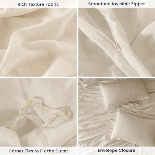 SLEEP ZONE Duvet Cover Twin/Twin XL Size, Stone Washed, Soft and
