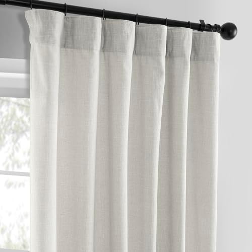 HPD Half Price Drapes Basic Faux Linen Curtains - 120 Inch Long Pair