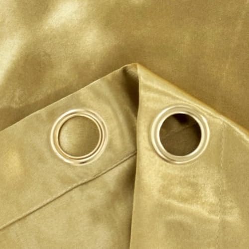 1 Pair Semi-Blackout Gold Curtains for Living Room Bedroom Grommet Top