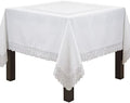 Saro Lifestyle Braid Embroidered Tablecloth, 70", Silver