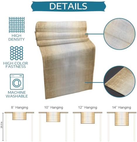 Modern Fabric Texture Table Runner and Placemats Set of 6 Farmhouse