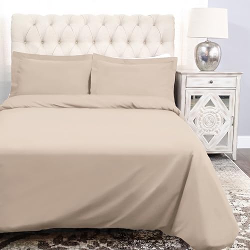 Superior 300 Thread Count Cotton Percale Duvet Cover Set, Cooling