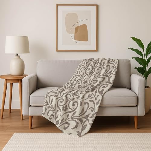 Addison Rugs ASB875 Taupe 50" x 70" Oversized Sherpa Throw Blanket