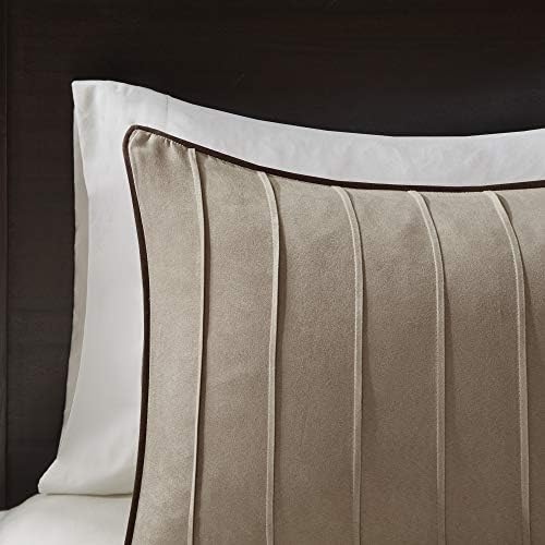 Madison Park Casual Blocks Suede Comforter Set, 7PC King Bedding Set