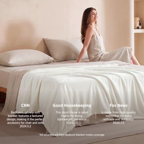 Bedsure GentleSoft Fleece Blanket California King - Lightweight Plush