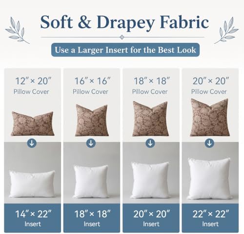 a moment Set of 2 Decorative Floral Linen Throw Pillow Covers,Vintage