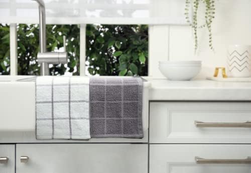 100% Cotton Terry Dish Cloth & Dish Towel, 6 Pack, Super Soft and