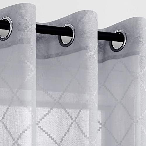 KOUFALL Grey Curtains 63 Inch Length for Bedroom 2 Panel Sets Grommet