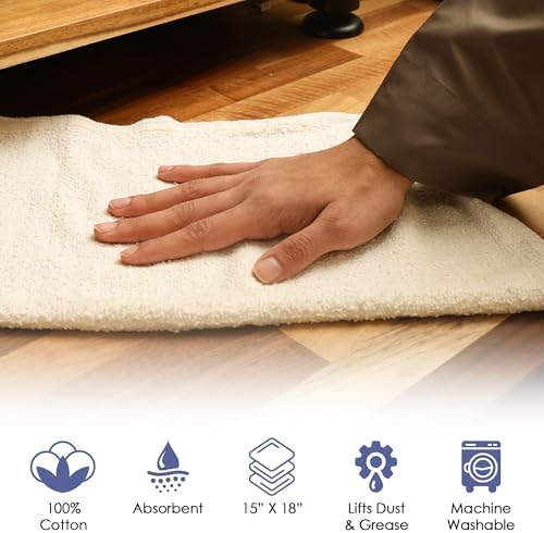 Terry Cloth Cleaning Rags (50 lbs, 300 pcs), 100% Cotton Shop Towels