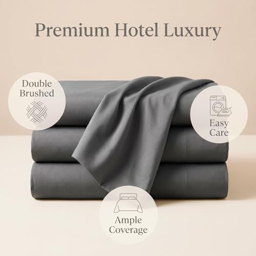Flat Sheets 2 Pack - Hotel Quality Flat Bed Sheets - Brushed
