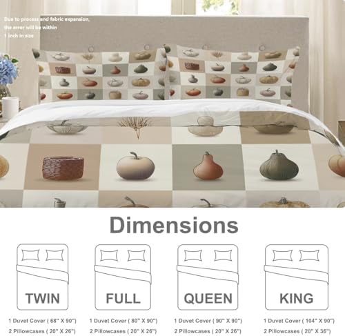 Abstract Gourds Apple Cores Grain Sheaves 100% Cotton Duvet Cover Set
