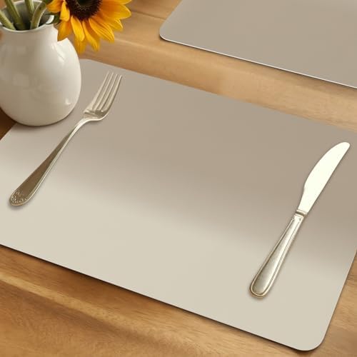 Placemats Set of 6 Modern Khaki Gradient Heat-Proof Water-Proof