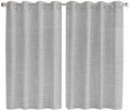 Grey Farmhouse Window Curtains 63 Inch Length, Vintage Country