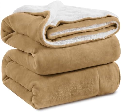 KAWAHOME Sherpa Fleece King Size Blanket for Bed, Extra Warm Heavy