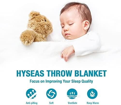HYSEAS Flannel Fleece Throw Blanket Dark Grey - Super Soft Plush