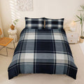 Feelyou Buffalo Plaid Duvet Cover King Size Black Gray Checkered Retro