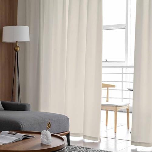 Beige Sheer Curtains 108 Inches Long, White Swan Solid Color Sheer