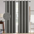 MIULEE 100% Blackout Linen Curtains for Bedroom 52x84 Inches Dark Grey