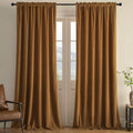 Joydeco Brown Velvet Curtains 72 inch Length 2 Panels, Luxury Blackout