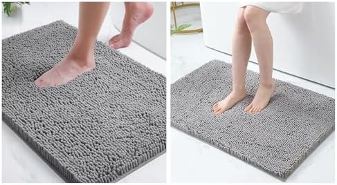 Smiry Luxury Chenille Bath Rug Set, 2 Piece Extra Soft and Absorbent