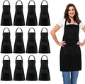 12 Pack Aprons Bulk with 2 Pockets Cooking Chef Kitchen Adjustable Bib