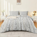 Duvet Cover Set, Grey Minimalist Natural Tree Pattern Bed Sets, Ultra