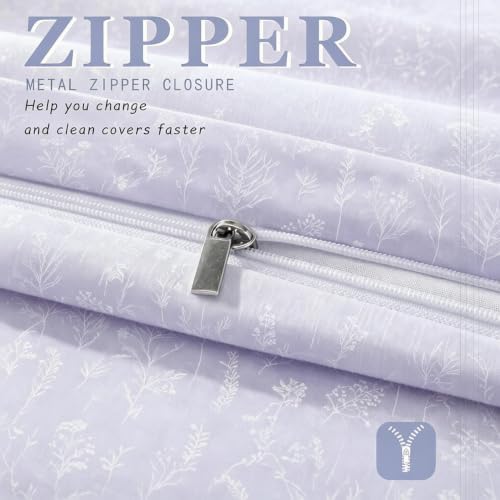 Branches Leaves Duvet Cover King Size Microfiber Gray 104"x90"