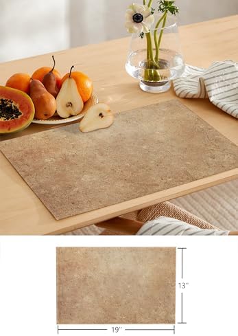 Brown Beige Vintage Table Runner and Placemats for Dining Table