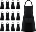Jubatus 12 Pack Bib Aprons with 2 Pockets Cooking Chef Kitchen Apron