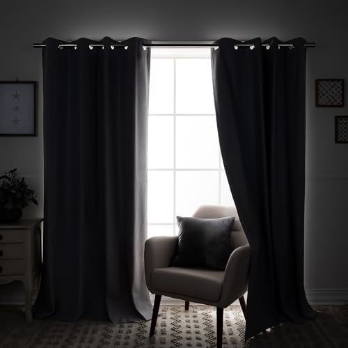 Home Fashion Max Total Blackout Set of 2 Linen Textured Curtains