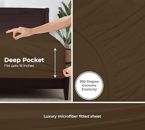 Microfiber Twin XL Fitted Sheet, Fits Up to 16 Inch Deep Pocket