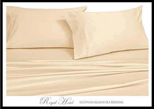 Royal Hotel 300 Thread Count Cotton Sheets Set, Split King, Ivory