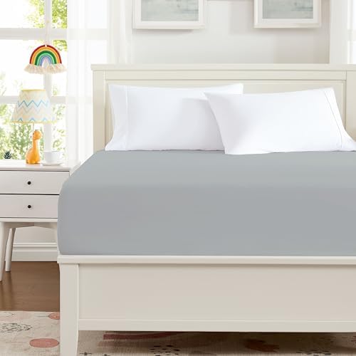 Hotella California King Size Fitted Sheet,14" Deep Pocket Gray Sheet