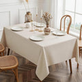 Faux Linen Tablecloth, 100% Polyester, 60 x 102 Inches, Beige