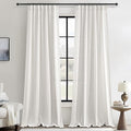 Extra Long Linen Curtains 120 Length, Modern Semi Sheer Light