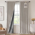 H.VERSAILTEX 100% Blackout Textured Curtains Back Tab 52x108 Stone