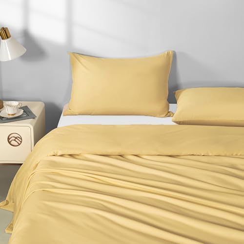 King Size Zipper Pillow Cases Set of 2,Gold,20x36 Inches