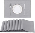 H.VERSAILTEX Linen Placemats Set of 8 Premium Solid Table Mats for