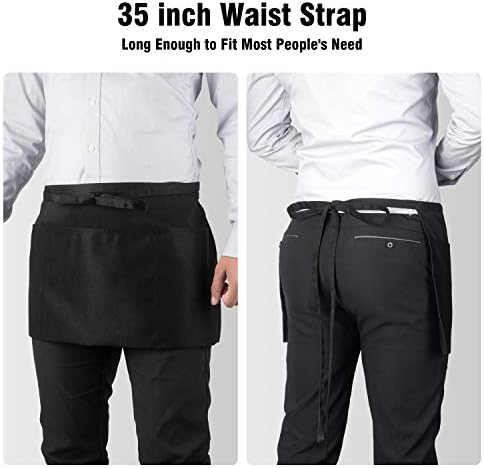 Xornis Waist Aprons with 3 Pockets Waitress Server Waiter Half Short