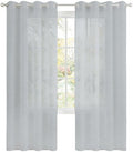 Gray Solid Color Sheer Curtains 63 Inch Length 2 Panels Set for Living