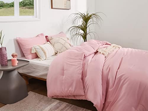 ROSGONIA Pink California King Comforter Set, 3pcs Oversized Boho