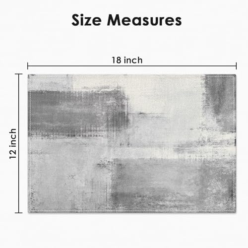Emvency Farmhouse Placemats Set of 6, 12x18 Inch, Grey Minimalist
