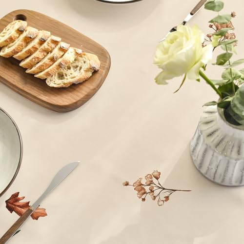 Horaldaily Fall Tablecloth 90 x 90 Inch Round Flower Autumn Harvest