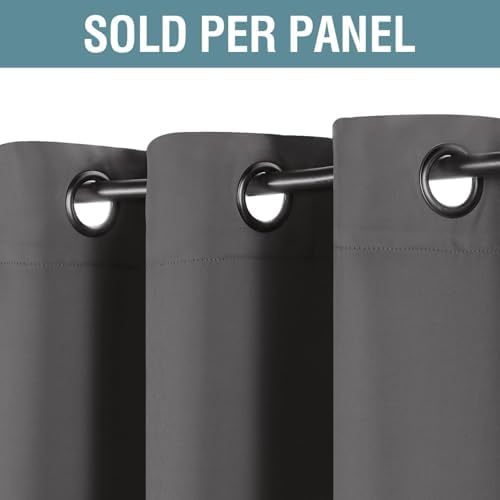 H.VERSAILTEX Blackout Grey Curtains for Patio Door Thermal Insulated