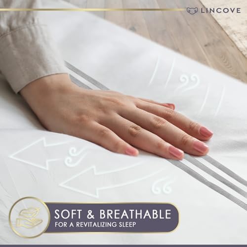 Lincove 100% Cotton Duvet Cover Queen Size - 400 Thread Count Soft
