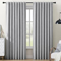 Miss SELETEX Grey Blackout Curtains for Bedroom 100 Percent Light