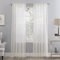 No. 918 Genevieve 2-Pack Linen Weave Sheer Semi-Sheer Rod Pocket