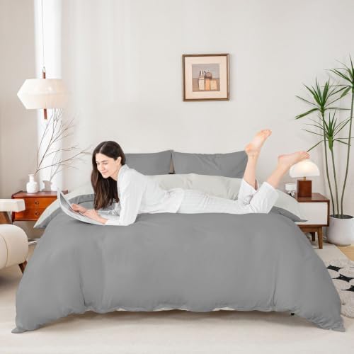 Castle Fairy Neutral Muted Shade 3 Pcs Boys Girls Duvet Cover Set King
