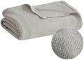 Madison Park 100% Cotton Breathable King Size Blanket for Bed, Grey